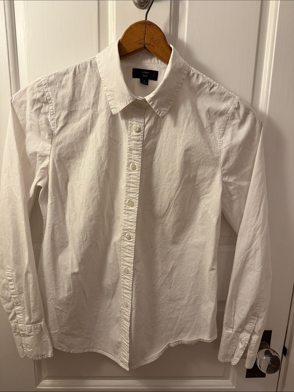 J. Crew White Cotton Button-Up Shirt size 8